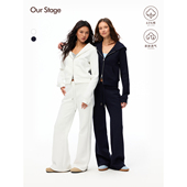 两件套套装 Our 纯色卫裤 挺括有型高弹空气层棉感连帽卫衣 Stage