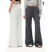 吸湿不闷汗100%全棉松紧腰宽松显瘦阔腿喇叭休闲裤 Our Stage