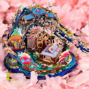 艺模陶渊明桃花源金属拼装模型手工diy拼图建筑别墅礼物玩具女友