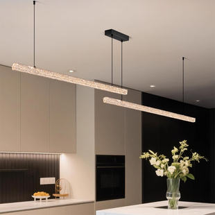 极简意式一字餐厅吊灯简约现代轻奢高档吧台餐桌饭厅岛台长条吊灯
