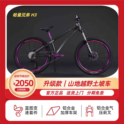 哈曼兄弟土坡车H3竞技减震油刹