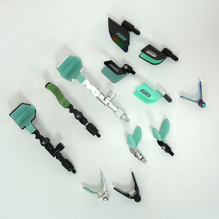 全金属大物炮台支架头巨物架杆滑轮滚轮羊角头架杆前叉头通用配件