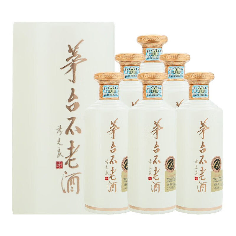 2021年贵州茅 台不老酒铂金53度酱香型配制酒500mL*6瓶礼盒装整箱