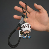 跨境动漫海贼王路飞乔巴罗立体公仔钥匙扣尼龙钥匙挂件小礼品