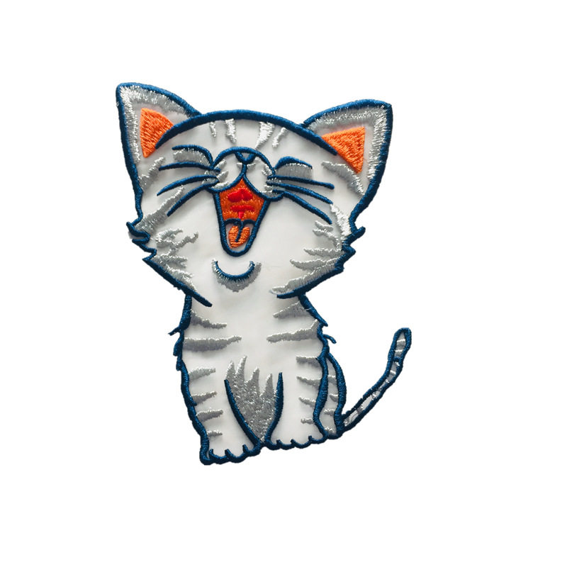刺绣猫咪电脑机器绣萌萌猫卡通贴布t恤服饰搭配
