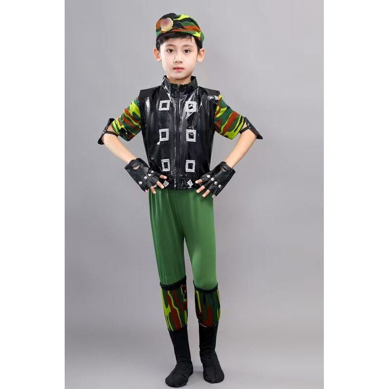 元旦儿童兵娃娃舞蹈服幼儿六一演出服装迷彩服套装小荷风采表演服