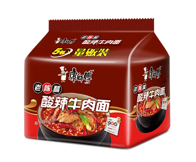 康师傅老陈醋酸爽香醇五连方便面