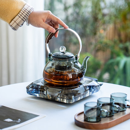 水晶电陶炉泡茶玻璃提梁壶高档煮茶炉煮茶器耐热蒸煮茶壶家用办公