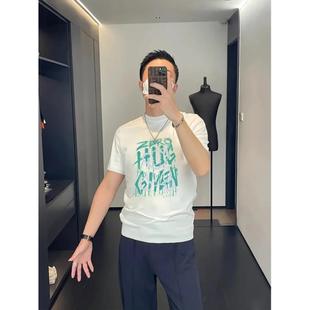 宽松百搭外穿白色T 重磅纯棉潮牌设计师印花圆领短袖 品质男装