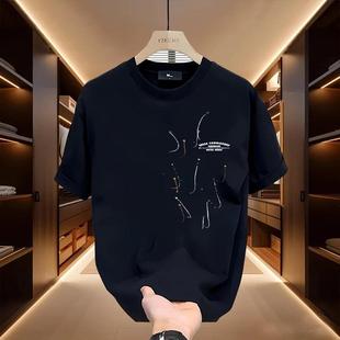 夏季 T恤青年男女款 ins潮牌街头宽松圆领上衣 痞帅重磅棉短袖 美式