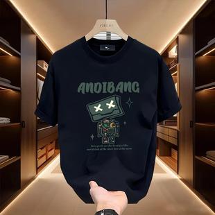 夏季 T恤青年男女款 ins潮牌街头宽松圆领上衣 痞帅重磅棉短袖 美式