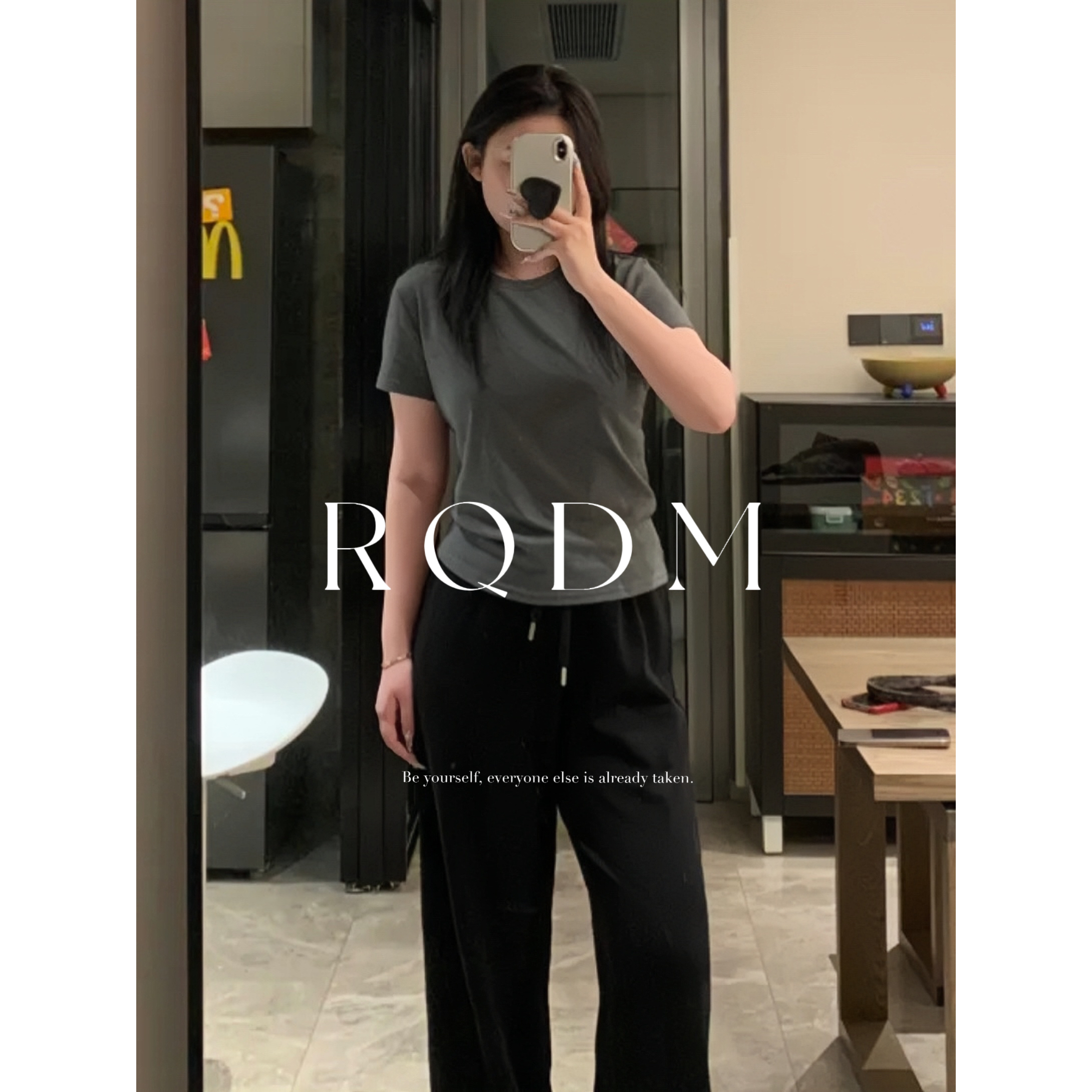 自制基础款纯色圆领正肩短袖T恤