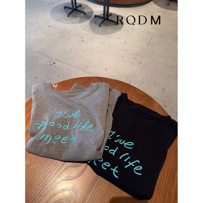 辫子绣字母显瘦圆领正肩短袖T恤