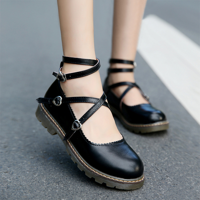 2022春秋日系软妹lolita牛津平底绑带娃娃鞋圆头学生公主女单鞋夏