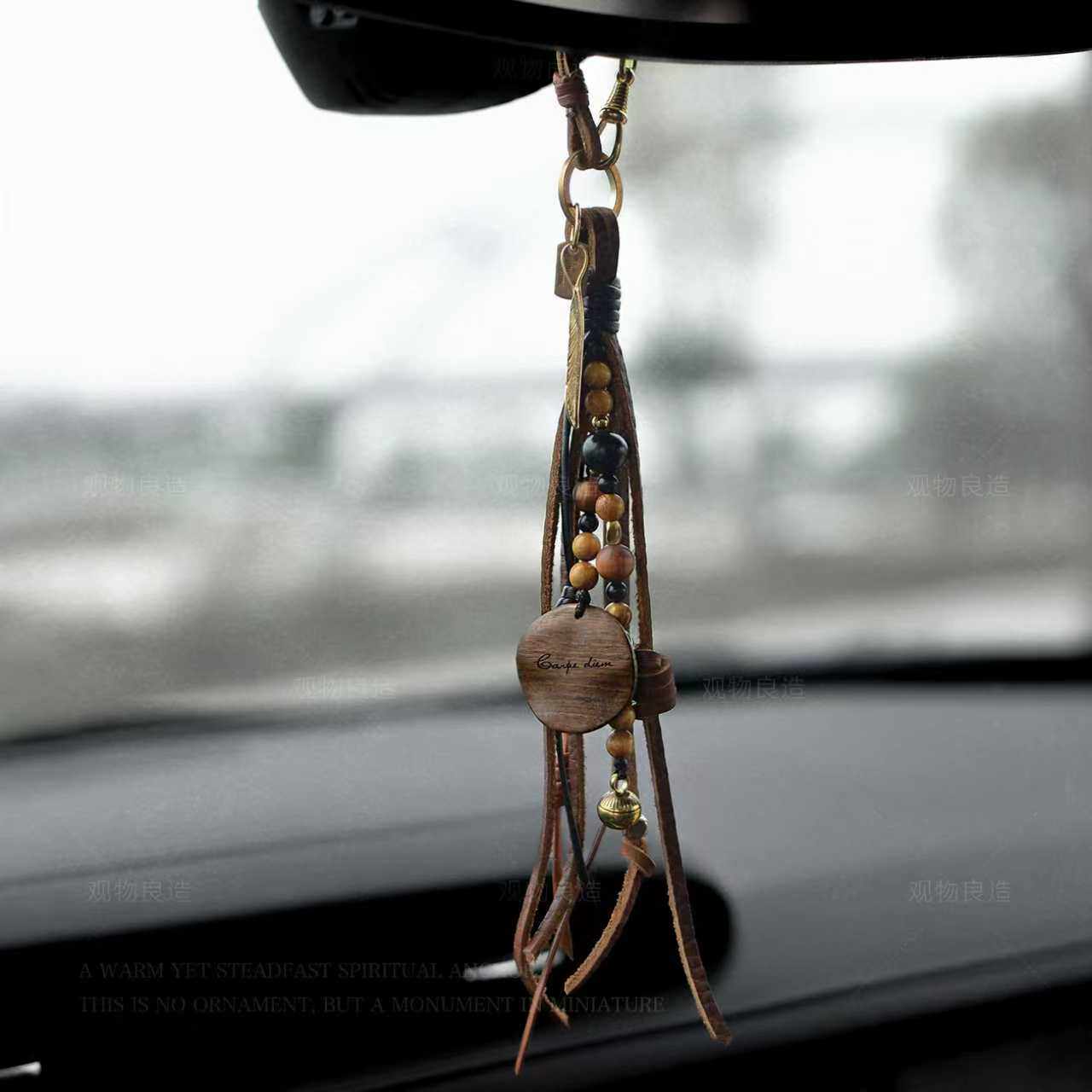 Tashi Delek|创意无事珠背包挂件牛皮复古高级感小众定制刻字黑檀