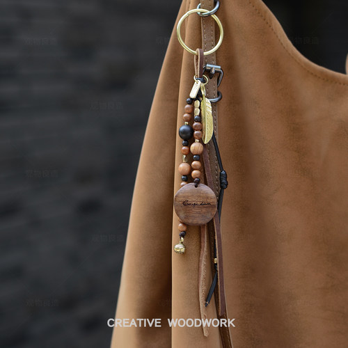 Carpe diem||创意无事珠包挂件牛皮绳配饰复古高级感小众定制刻字