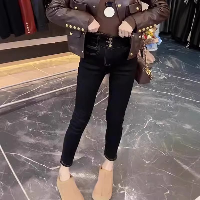 胖妹妹mm弹力显瘦九分铅笔裤