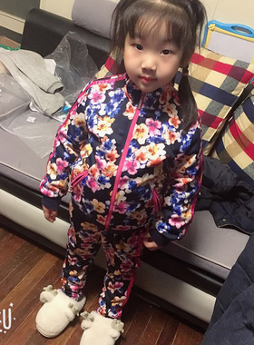 TWINKIDS韩国小木马童装正品春秋款女童外套碎花运动外套T5ST0J05