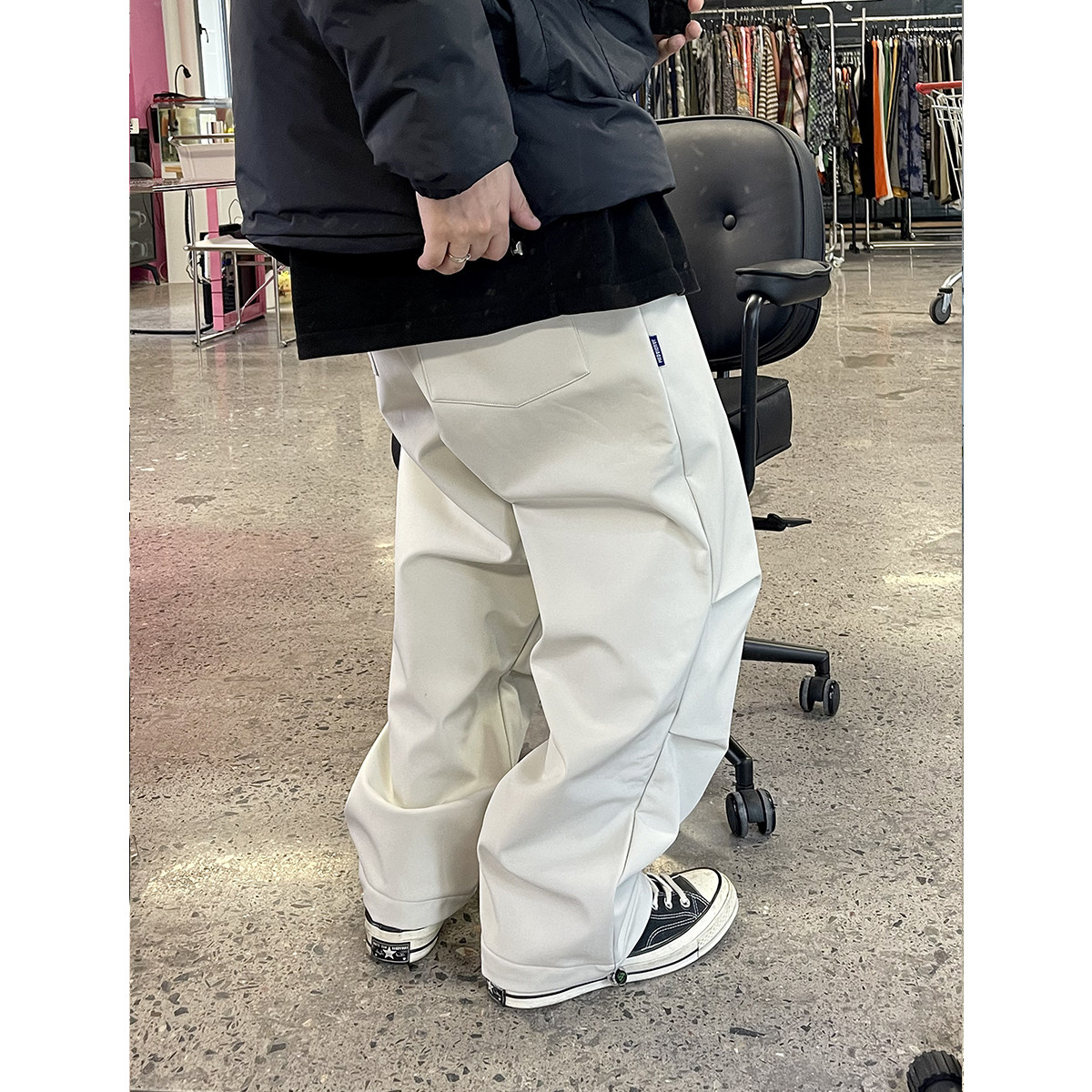 Medaigual防水加绒松紧腰休闲裤