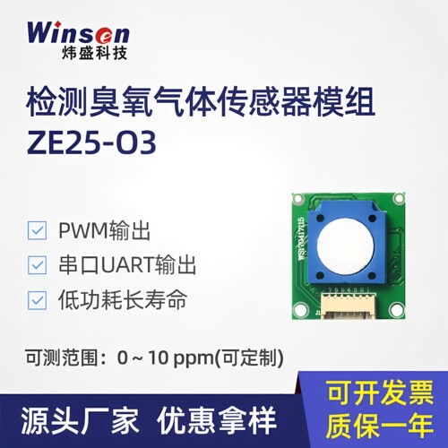 winsen炜盛ZE25-O3臭氧气体传感器模块消毒机气体浓度报警器元件 - 封面