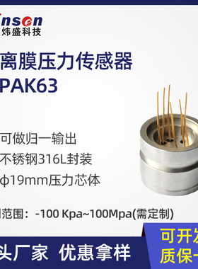 炜盛WPAK63通用隔离膜压力传感器变送器扩散硅压力监测仪
