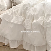 敲美值得入 纯棉全棉定制公主荷叶边风琴褶皱四件套