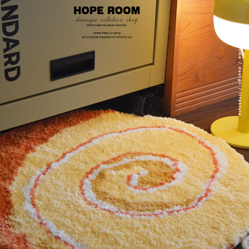 防滑植绒地毯吸水软糯蛋糕卷卧室