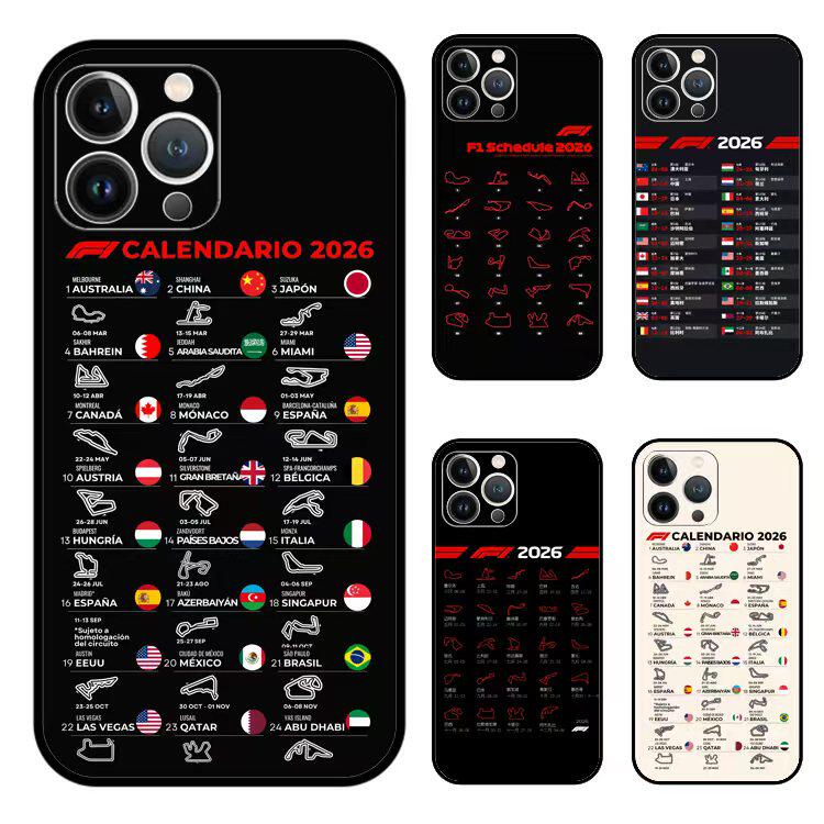 F1方程式赛车2026赛历周边赛道图手机壳适用于苹果12iPhone17promax华为p60荣耀oppo真我vivo小米vivo红米