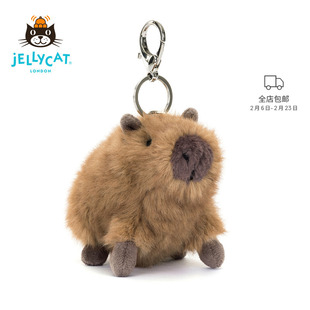 英国Jellycat挂件克莱德水豚包包挂饰卡皮巴拉周边毛绒钥匙扣礼物