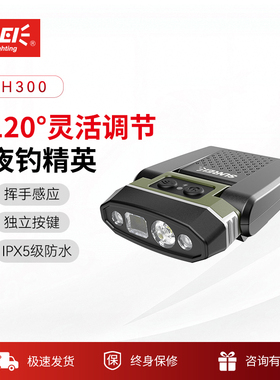 山力士智能感应帽夹灯超亮夹帽头灯夜钓头灯帽檐灯超长续航夹帽灯