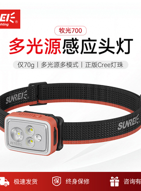 山力士牧光700高海拔攀登山头灯IPX6远射锂电户外RGB无极调光灯