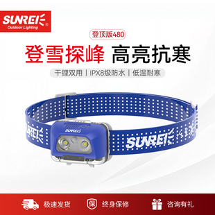 山力士星光登顶版头灯户外登山头戴挂脖式夜跑野跑夜钓锂电头灯