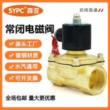 SYPC常闭电磁阀水阀2W控制阀AC220V DC24V气阀2分4分6分1寸开关阀