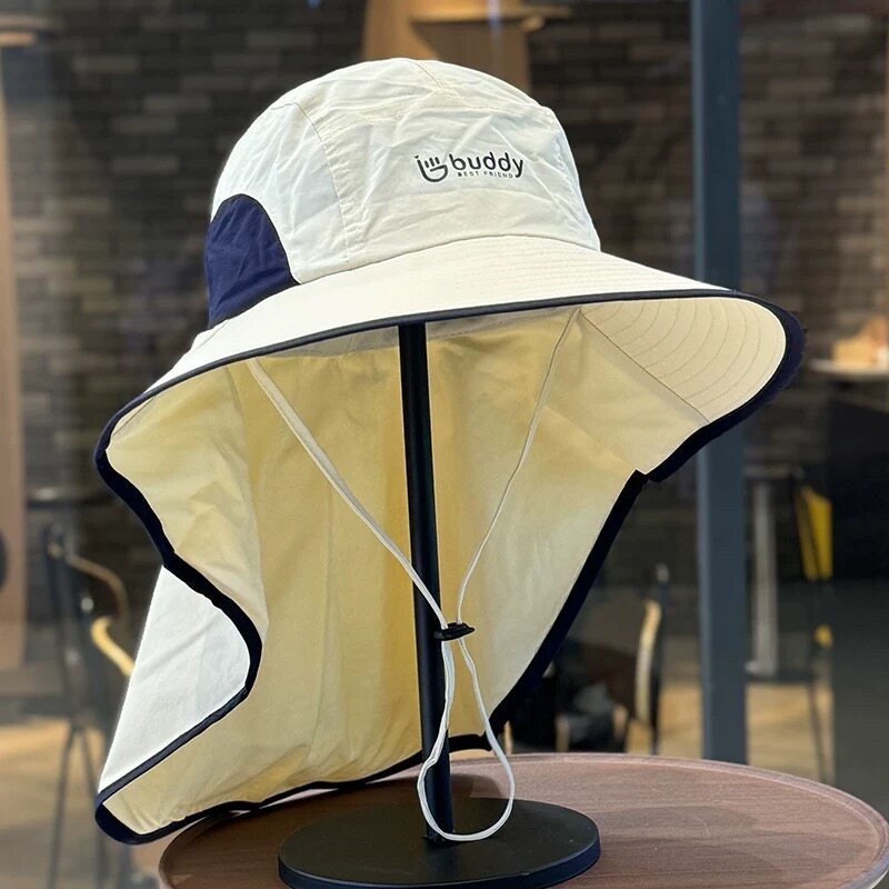 披肩护颈遮阳帽子夏季男女户外大檐防紫外线渔夫帽露营钓鱼登山帽