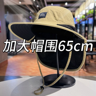 户外防晒遮阳帽子男女夏季护脖颈防紫外线渔夫帽亲子款露营登山帽