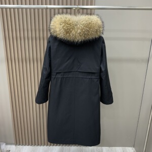 2023新款长款派克服女可拆卸獭兔毛内胆大毛领冬季皮草外套大衣