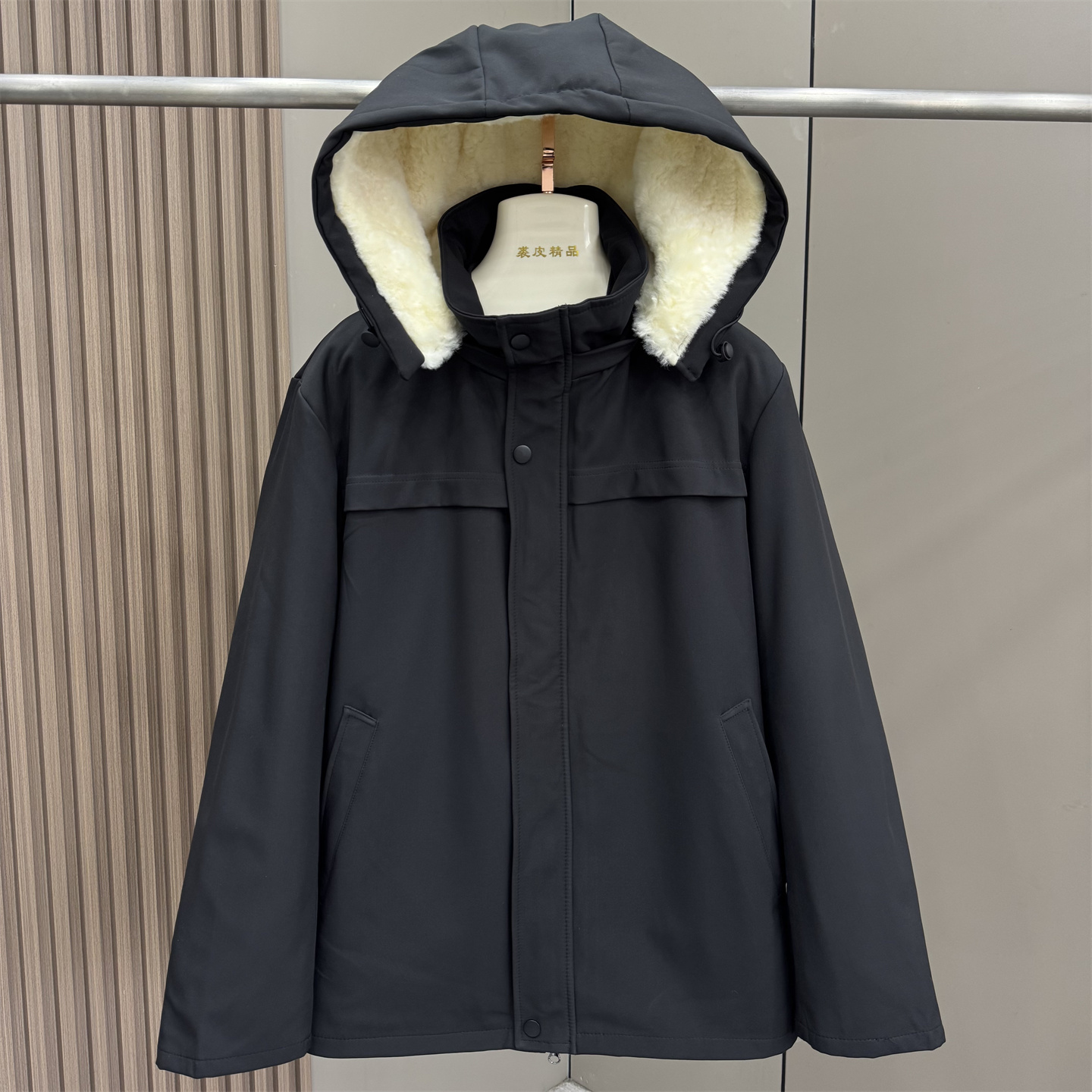 中老年羊皮袄男皮毛一体派克服冬