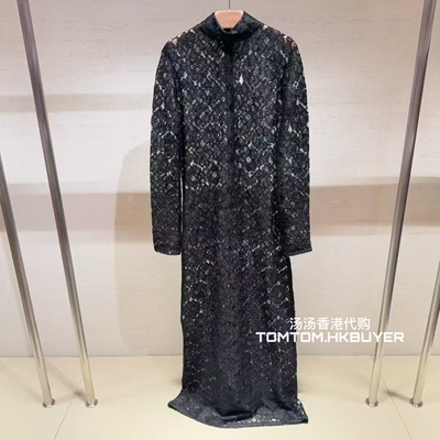 年终折扣 香港正品代购 Rohe 25秋冬 优雅蕾丝立领长袖连衣裙
