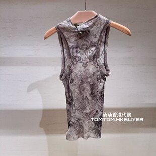 香港正品代购 Jean Paul Gaultier 25秋冬 印花网纱圆领背心T恤