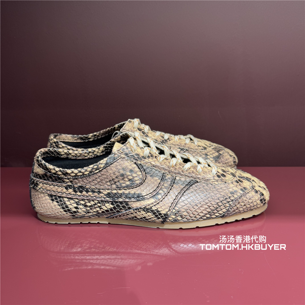 香港正品代购 Dries Van Noten DVN 25秋冬 仿蛇纹系带圆头休闲鞋