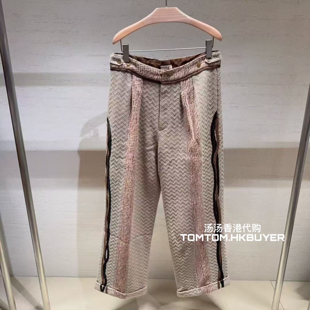 香港正品代购 Communs 25秋冬 线条拼接时尚提花休闲裤