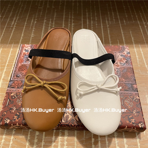 汤汤香港 Pedder red 26秋冬  皮革蝴蝶结橡筋平底包头鞋