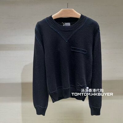 香港正品代购 Barrie 25秋冬新款 宽松百搭圆领套头针织衫