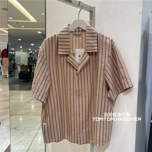 Sang Young 代购 宽松翻领条纹短袖 衬衫 26春夏新款 汤汤香港正品