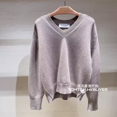 香港正品代购 Rohe 25秋冬新款 宽松V领长袖针织上衣