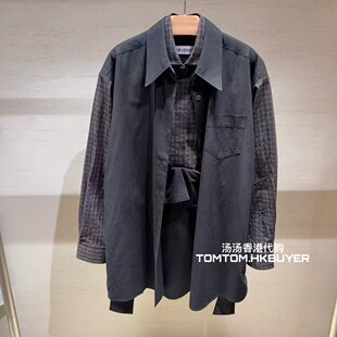 年終折扣 香港正品代購 Our Legacy 25秋冬 拼色假两件格子衬衫