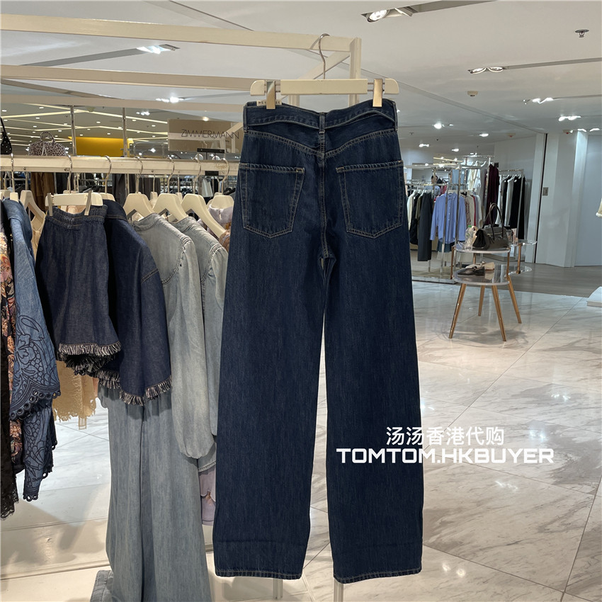 香港正品代购 Free People 25秋冬 扣腰带宽松时尚牛仔裤