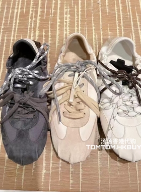 香港正品代购 PEDDER RED 25秋冬 绒面拼接皮革系带平底休闲鞋