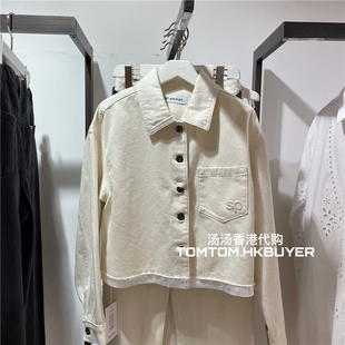 香港正品代购 Self-Portrait 25春夏 字母刺绣logo短款牛仔外套