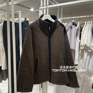 年终折扣 香港正品代购 MARDI MERCREDI 25秋冬 豹纹满印拉链外套